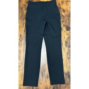 Spanx Perfect Pant Slim Straight Black High Rise Trousers Women M Tall ankle